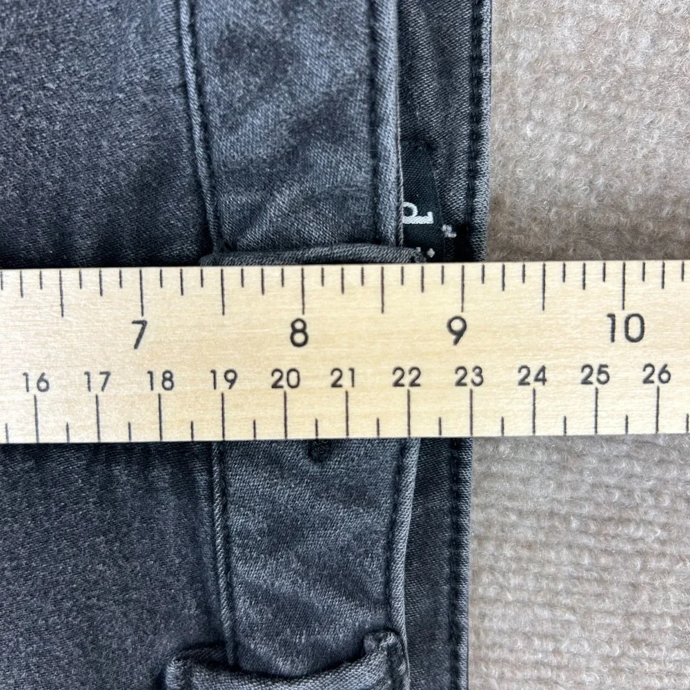 D Jeans Womens 6 Petite Charcoal Gray Cotton Stretch Mid Rise Travel Skinny Leg